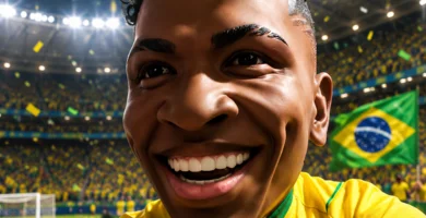 show de fútbol con Vini Jr